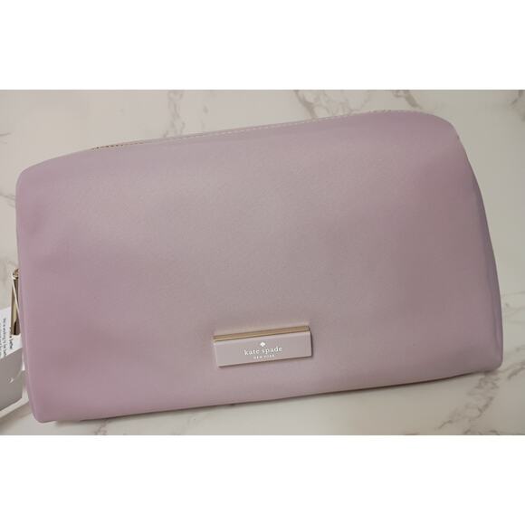 kate spade Handbags - Kate Spade Carter Lavender Smoke Large Nylon Cosmetic Bag - NEW
